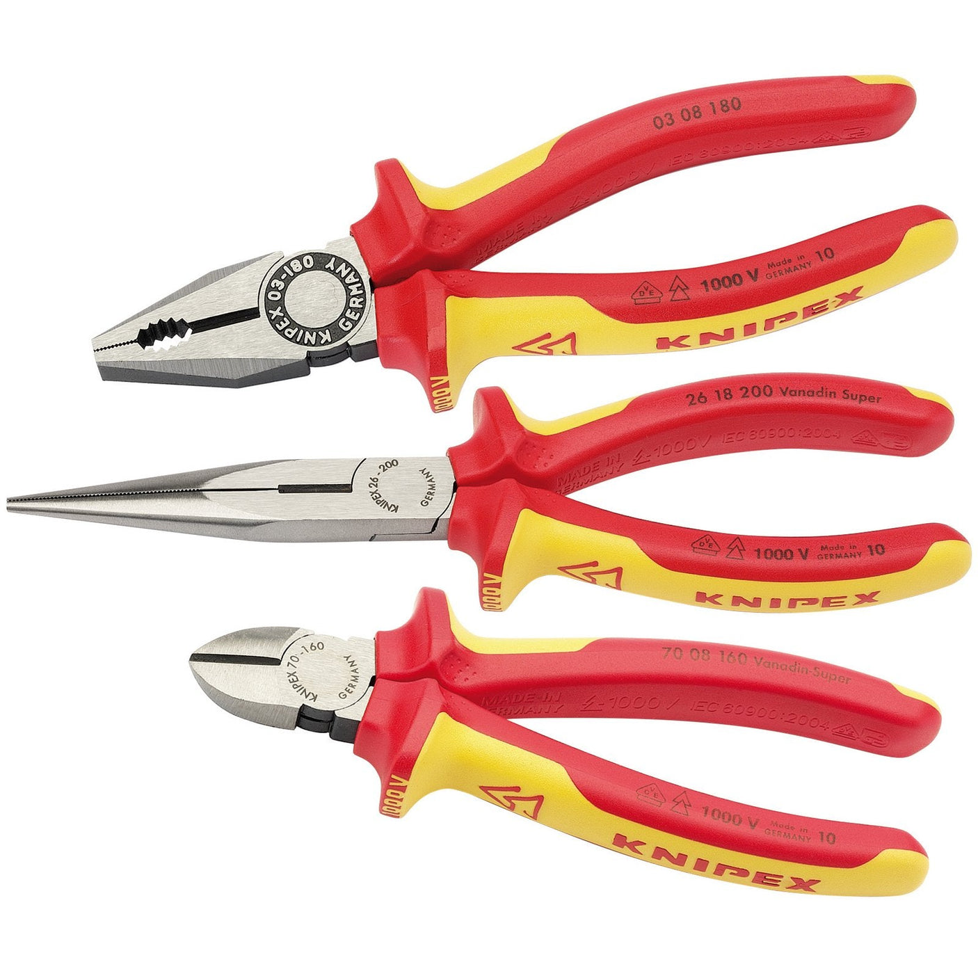 Draper Knipex 00 20 12 Vde Plier Assembly Pack (3 Piece) - 00 20 12 - Farming Parts