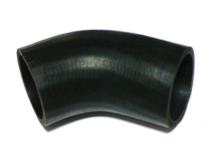 A black rubber radiator hose with a 90-degree bend, compatible with Massey Ferguson tractors, from Sparex (Part No. S.44988).