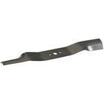 The Draper Replacement 460mm Blade for Petrol Mowers - AGP41 is a metal lawnmower blade featuring two cutting edges and three central holes for mounting.