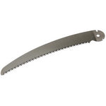 The Draper Blade For Fps210Dd - YFPS210DD is a curved, toothed saw blade featuring a mounting hole at one end.