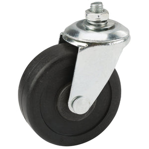 A Draper Solid Rubber Castor Wheel, 70mm - YDSCT/T, featuring a metal bracket and mounting bolt, is shown in the image.