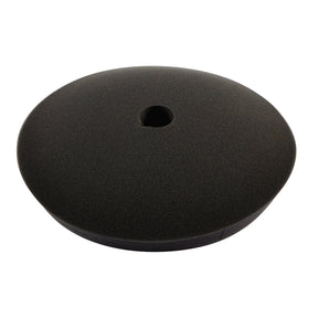 A top view of the Draper Polishing Sponge - Final Finish, 180mm - APT121, reveals its round black foam pad with a hole in the center, specifically designed to fit 180mm angle polishers.