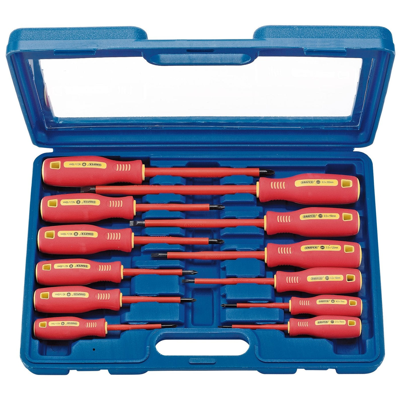 Draper Fully Insulated Screwdriver Set (12 Piece) - 952/12 - Farming Parts