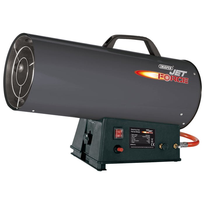 Draper Jet Force Propane Space Heater, 136,000 Btu/40 Kw - PSH40C