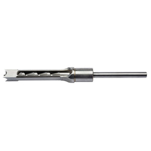 The Draper Hollow Square Mortice Chisel With Bit, 3/4" - 245 features honed cutting edges and a spiral flute with a cylindrical shank made from high carbon steel, designed for precise woodworking drilling and cutting tasks.