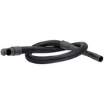 A Draper 1.4M Hose For Wdv21 - AVC33, a black, flexible vacuum cleaner hose with a ridged surface and open ends, coiled loosely.