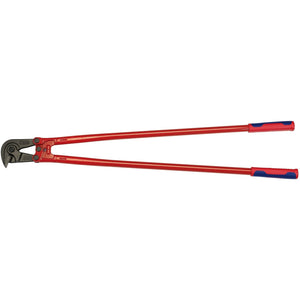 A pair of Draper Knipex 71 82 950 Reinforced Concrete Wire Cutters, featuring blue ergonomic handles, long handles, and a robust cutting head made from chrome vanadium steel, designed for cutting heavy-duty bolts and chains.