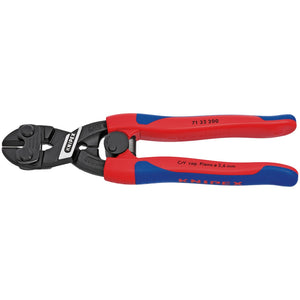 Image of Draper Knipex Cobolt® 71 32 200Sb Compact Bolt Cutters with sprung handle, featuring heavy-duty plastic-coated red and blue handles, designed for cutting up to 3.6 mm in diameter, crafted from chrome vanadium electric steel.