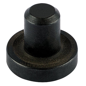 A Draper Spare 1/2" Die for the 37870 Pipe Flaring Tool Kit, model YBPF/KITB-04, featuring a round black metal design with a cylindrical protrusion on top of a flat circular base.