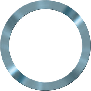 A smooth, metallic reducing bush in a vibrant blue color with a circular shape and a hollow center, resembling those used in circular saw blades. This is the Draper Reducing Bush, 35 X 25mm - ACSB10 from Draper.