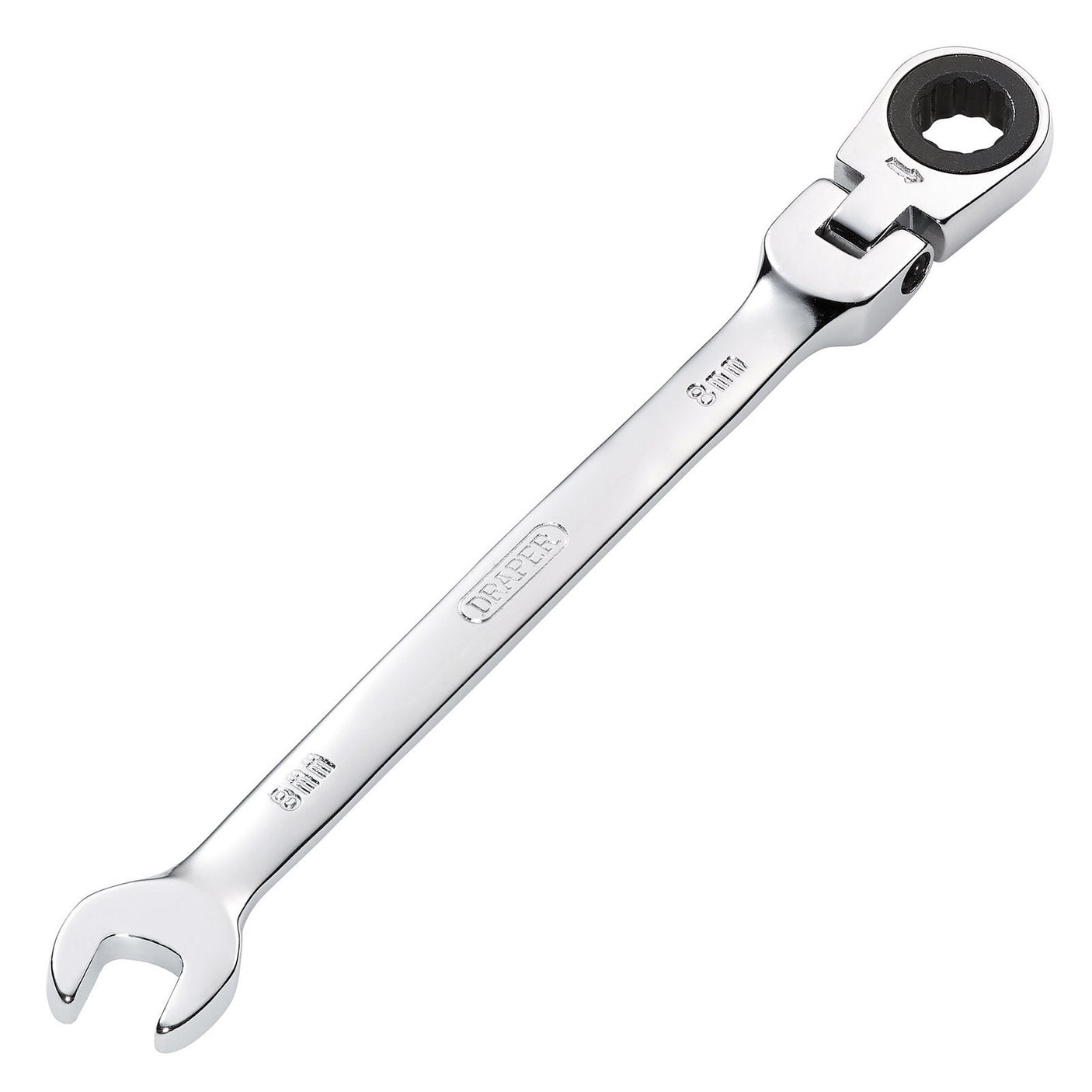 Draper Hi-Torq&#174; Metric Flexible Head Ratcheting Combination Spanner, 8mm - 8230FMMB - Farming Parts