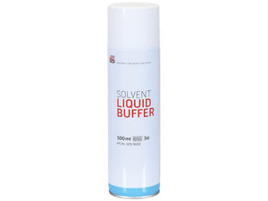 A 500ml Sparex Liquid Buffer aerosol can, part number S.52222, featuring a white body, blue base, and red text labeling.