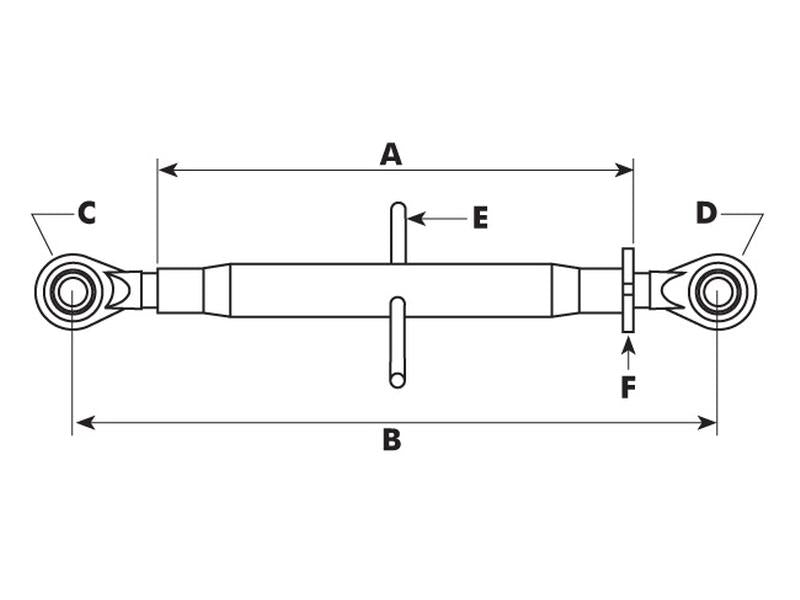Sparex Top Link Heavy Duty (Cat.3/3 (Ø32/32mm)) Ball and Ball, M40 x 3.00, Min. Length: 670mm. | S.52384 - Product Image 3