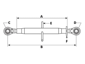 Sparex Top Link Heavy Duty (Cat.3/3 (Ø32/32mm)) Ball and Ball, M40 x 3.00, Min. Length: 670mm. | S.52384 - Product Image 3