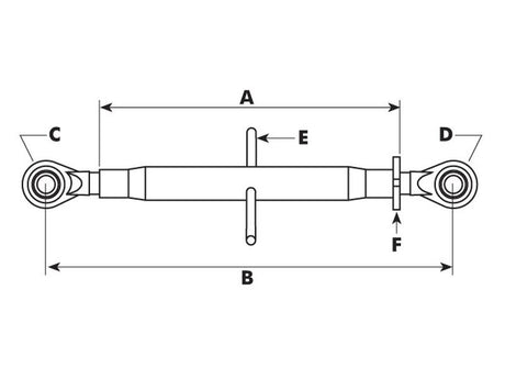 Sparex Top Link Heavy Duty (Cat.3/3 (Ø32/32mm)) Ball and Ball, M40 x 3.00, Min. Length: 670mm. | S.52384 - Product Image 3