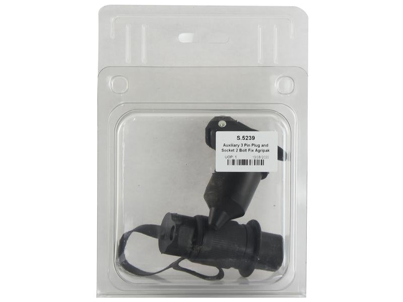 Sparex Auxiliary 3 Pin Plug and Socket 2 Bolt Fix Agripak | S.5239 - Product Image 2