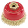 Draper Expert Brassed Steel Crimped Wire Cup Brush, 60mm, M10 - CB60C - Farming Parts