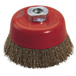 Draper Expert Brassed Steel Crimped Wire Cup Brush, 100mm, M14 - CB100C - Farming Parts