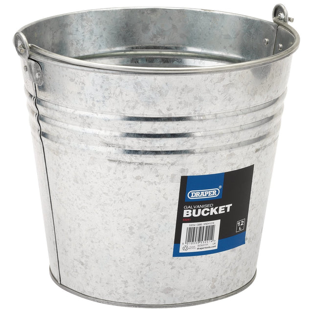 Draper Galvanised Steel Bucket, 12L - GB14 - Farming Parts