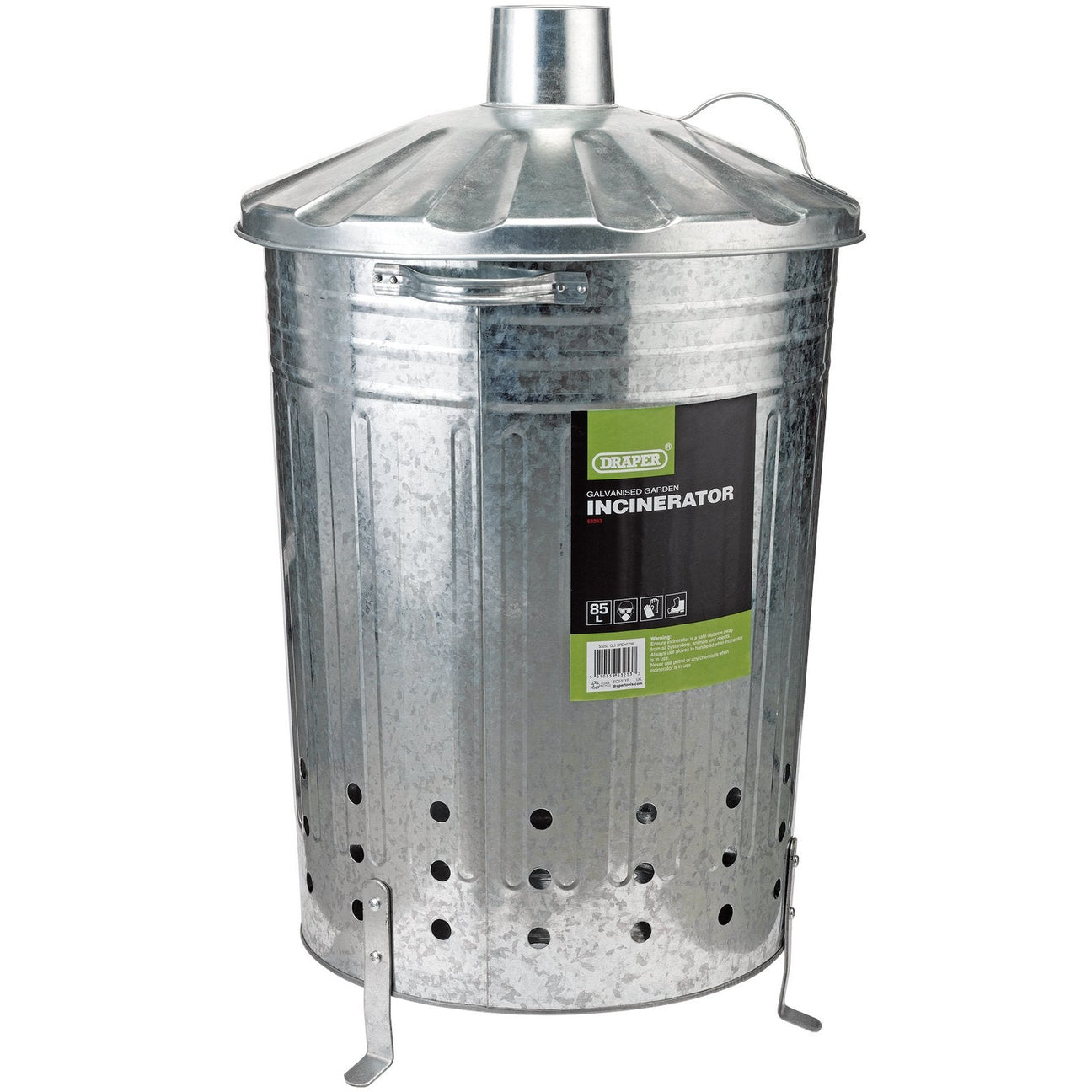 Draper Galvanised Garden Incinerator, 85L - GLI - Farming Parts