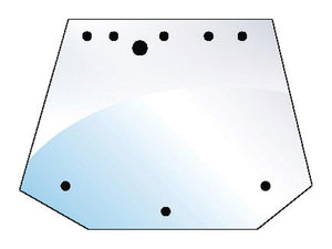 Here's a diagram depicting the Sparex Rear Window (Part Number: S.53410). The trapezoidal object features five small black circles evenly spaced along its top edge, a combination of one large and one small black circle in the middle resembling a gas strut mechanism, and three small black circles lining the bottom edge.