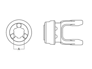 Sparex PTO Yoke - Quick Release With Auto Lock (U/J Size: 30.2 x 92mm) Size: 1-3/4''-6 Spline | S.53517 - Product Image 2