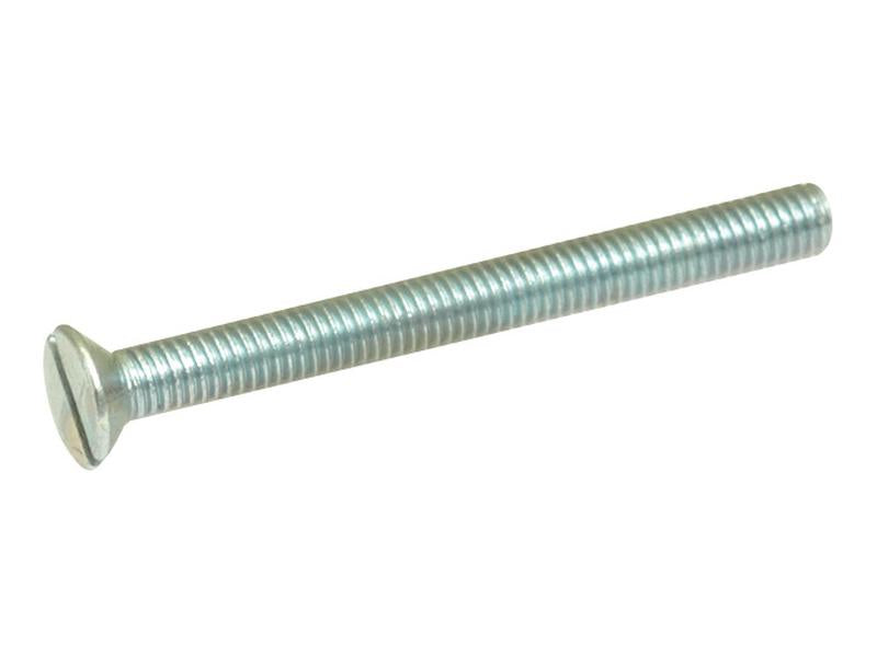 A close-up image of the Sparex Metric Countersunk Machine Screw, M4x20mm (DIN 963), featuring a stainless steel flat head and threaded shaft, designed for fastening purposes. Sparex Part Number: S.53978.