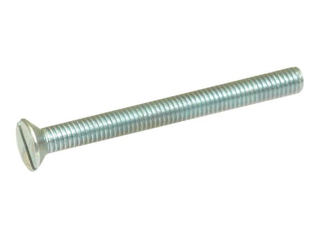 A close-up image of the Sparex Metric Countersunk Machine Screw, M4x20mm (DIN 963), featuring a stainless steel flat head and threaded shaft, designed for fastening purposes. Sparex Part Number: S.53978.