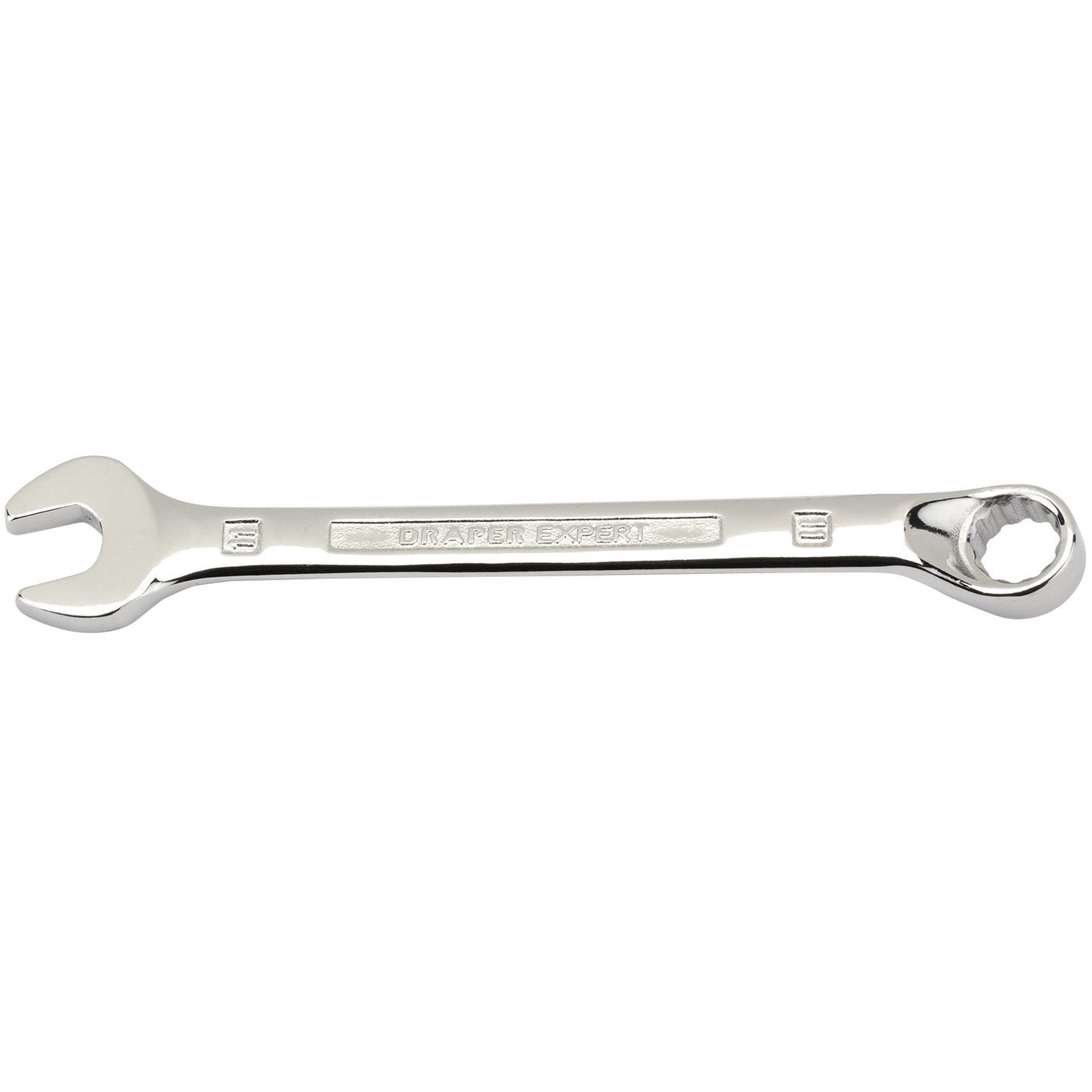 The Draper Hi-Torq® Combination Spanner, 11mm - 8224MM, from the reputable Draper brand, is crafted from durable chrome vanadium steel. It features an open-end on one side and a box-end on the other and meets DIN3113 Specifications. Part of the Draper Expert HI-TORQ range, it is showcased against a white background.