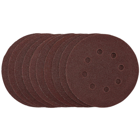 Draper Punched Sanding Discs, 125mm, Hook & Loop, 80 Grit, (Pack Of 10) - SDHAL125 - Farming Parts
