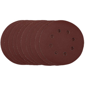 Draper Punched Sanding Discs, 125mm, Hook & Loop, 240 Grit, (Pack Of 10) - SDHAL125 - Farming Parts