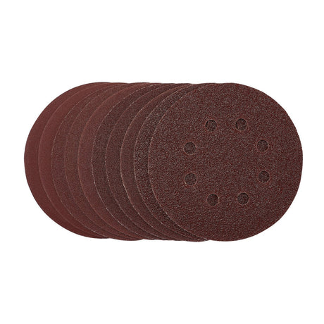 Draper Punched Sanding Discs, 125mm, Hook & Loop, Assorted Grit, (Pack Of 10) - SDHAL125 - Farming Parts