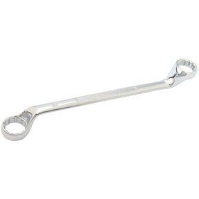 The Draper Hi-Torq® Deep Offset Ring Spanner, 30 X 32mm - 7105MM is a double-ended box wrench featuring a polished finish, made from chrome vanadium steel with two closed-loop ends for gripping and turning nuts and bolts, adhering to DIN 838 Specifications.