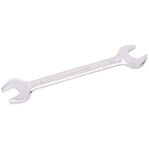 A silver Draper Open End Spanner, 25 X 28mm - 5055MM, crafted from hardened tempered chrome vanadium steel, with "Draper Expert" engraved on the shank.