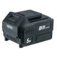 Image of a Draper D20 20V Li-Ion Battery, 5.0Ah - D20B5.0AH with a black casing and brand label on the side.