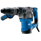 The Draper Expert 230V Sds Max Rotary Hammer Drill, 1600W – SDSMAXHD1600E is a powerful blue and black electric drill featuring a robust motor, side handle, and cord.