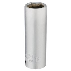 Draper Elora Deep Socket, 1/4" Sq. Dr., 12mm - 1455-T 12 - Farming Parts