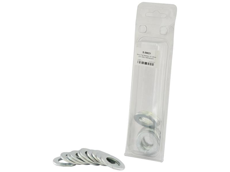 Sparex Agripak 10 pcs Metric Flat Washers M20 Durable Steel Set | S.59821