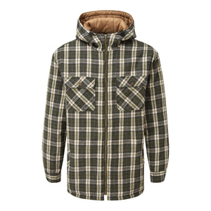 Fort Penarth Hooded Borg Lined Shirt Green - 125-GRN