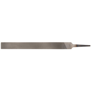 The Draper Smooth Cut Hand File, 12 X 200mm - HF/3 features a tapered end and straight edges, expertly crafted from high-quality carbon chrome steel.