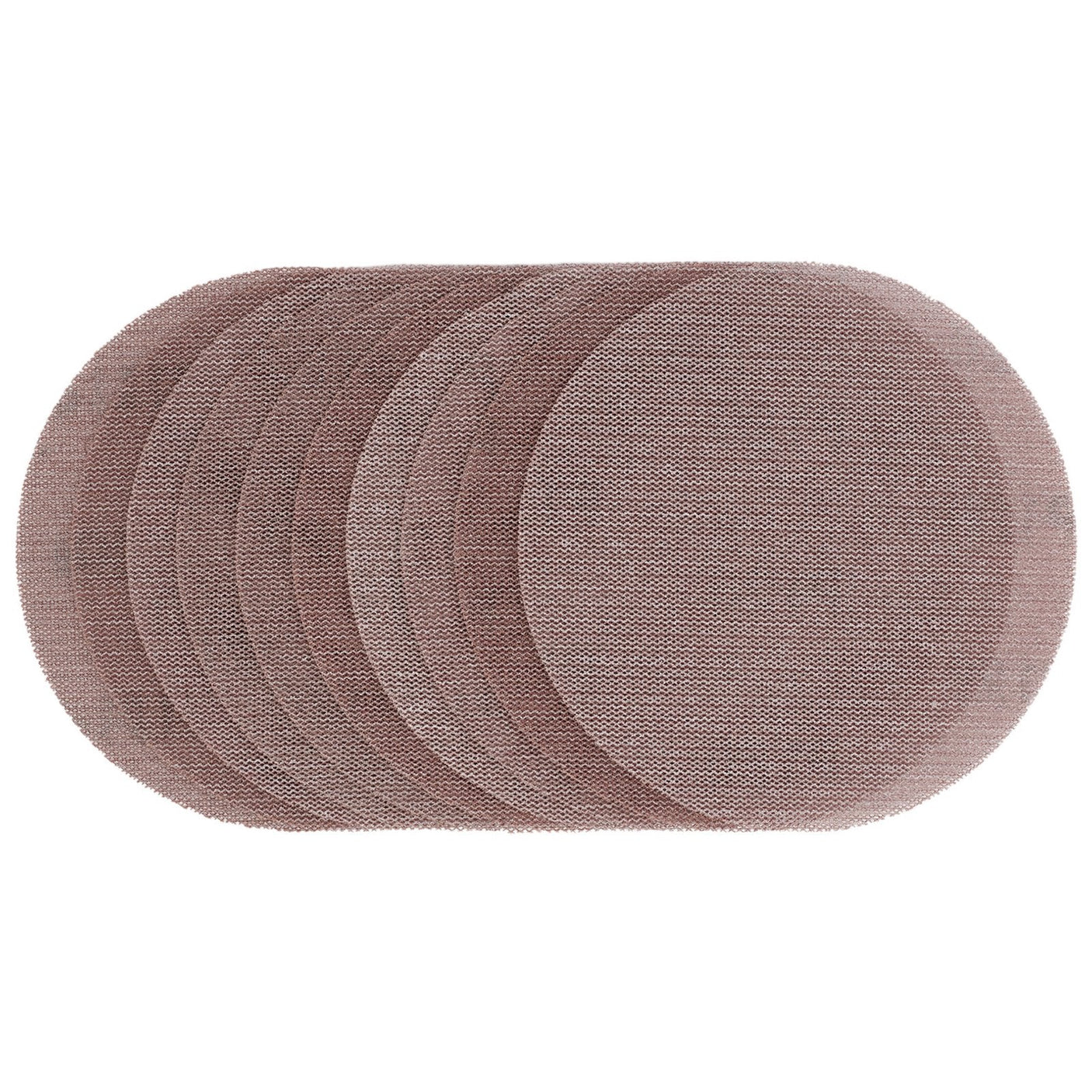 A pack of ten Draper Mesh Sanding Discs, 125mm, 120 grit (SDMSH125) with a durable mesh base engineered for high-performance sanding and optimal dust extraction.