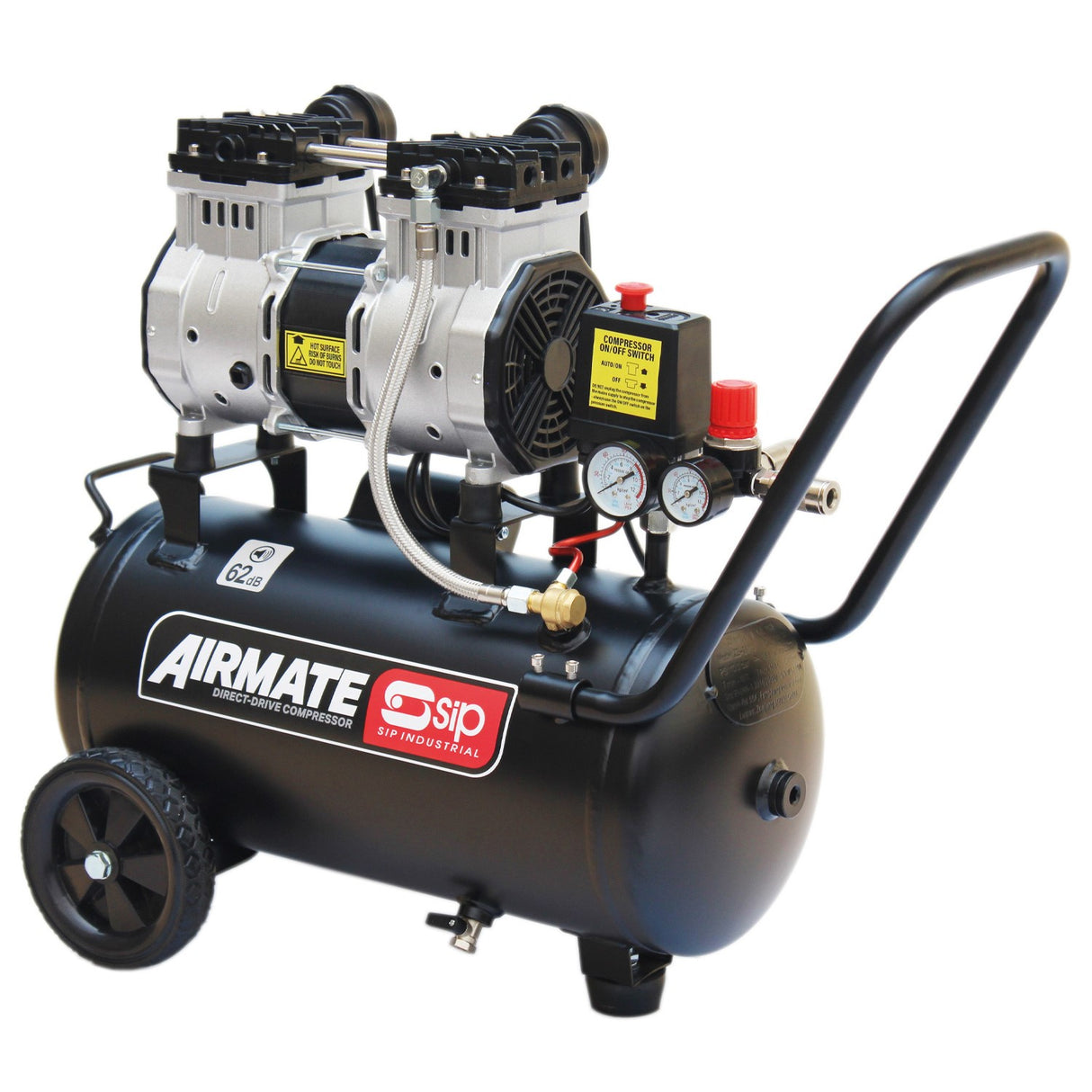 SIP DD 2hp 24ltr Low Noise Oil-Free Compressor - IP-05478
