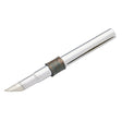 Close-up of the Draper Large Tip for 62075 12W 230V Soldering Iron with Plug - YK12/PRO/LRG, a metallic tip featuring a slightly tapered and pointed end, used for melting solder in electronics and metalwork.