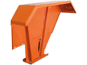 The Fender - LH (Sparex Part No.S.62470) is an orange, metal industrial part with an angular shape and several holes for mounting or assembly, produced by Sparex.