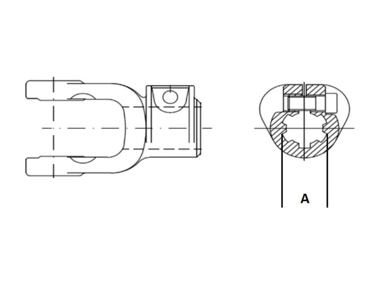 Sparex PTO Yoke - Interfering Clamp Bolt (U/J Size: 35 x 106.5mm) SizeSpline | S.6286 - Product Image 4