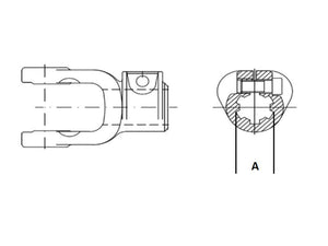 Sparex PTO Yoke - Interfering Clamp Bolt (U/J Size: 35 x 106.5mm) SizeSpline | S.6286 - Product Image 4