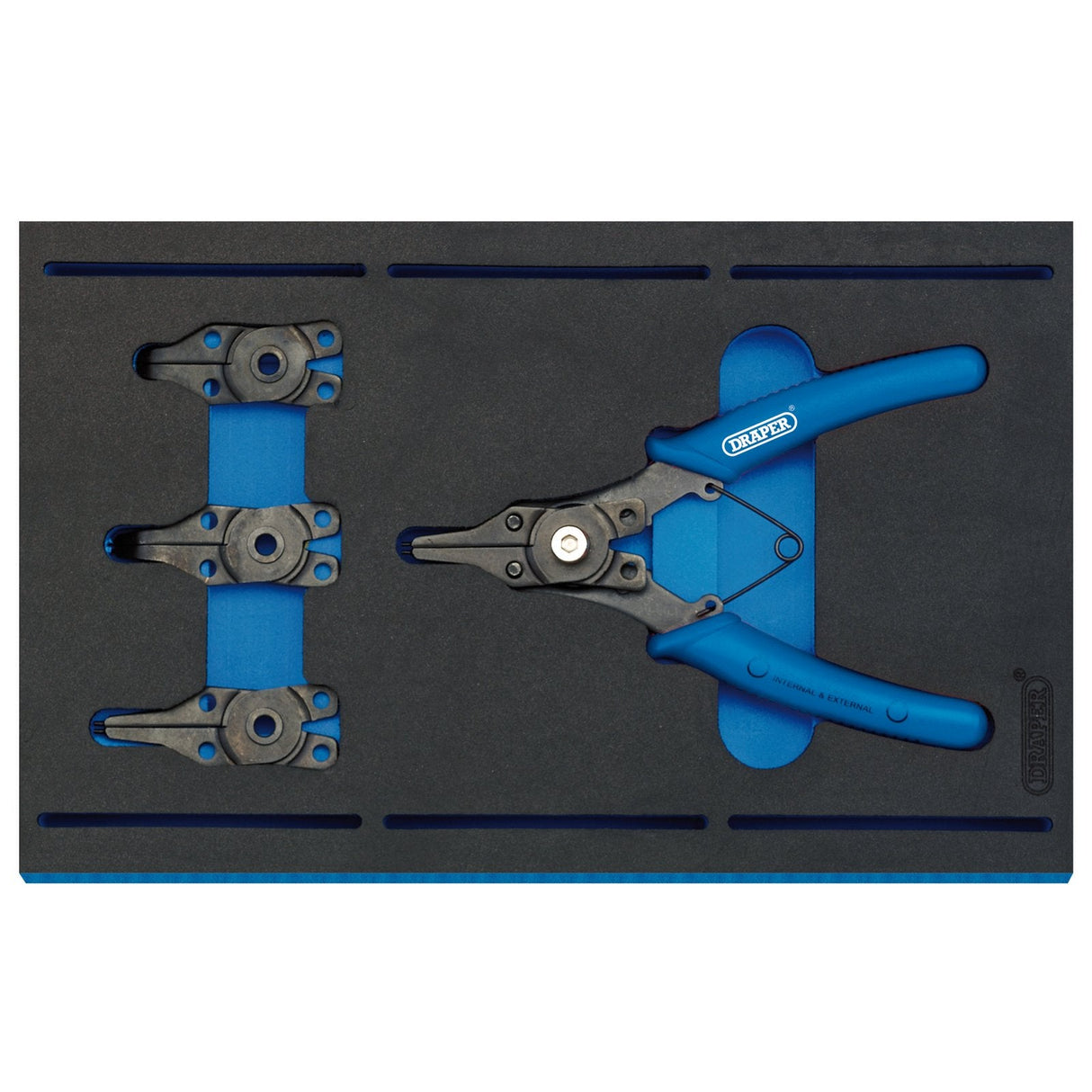 Draper Interchangeable Circlip Plier Set In 1/4 Drawer Eva Insert Tray (5 Piece) - IT-EVA2 - Farming Parts