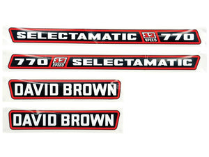 Decal Set - David Brown 770 Selectamatic - Sparex Part No. S.63342