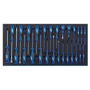 Draper Soft Grip Screwdriver Set In Full Drawer Eva Insert Tray (27 Piece) - IT-EVA17 - Farming Parts