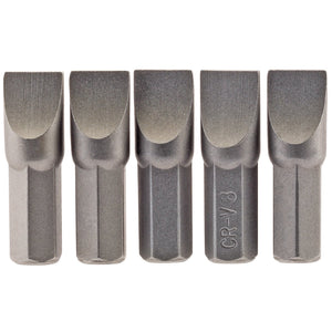 Draper Plain Slot Insert Bit, 8.0mm, 1/4" Hex, 25mm Long (Pack Of 5) - 25PS/5/B - Farming Parts